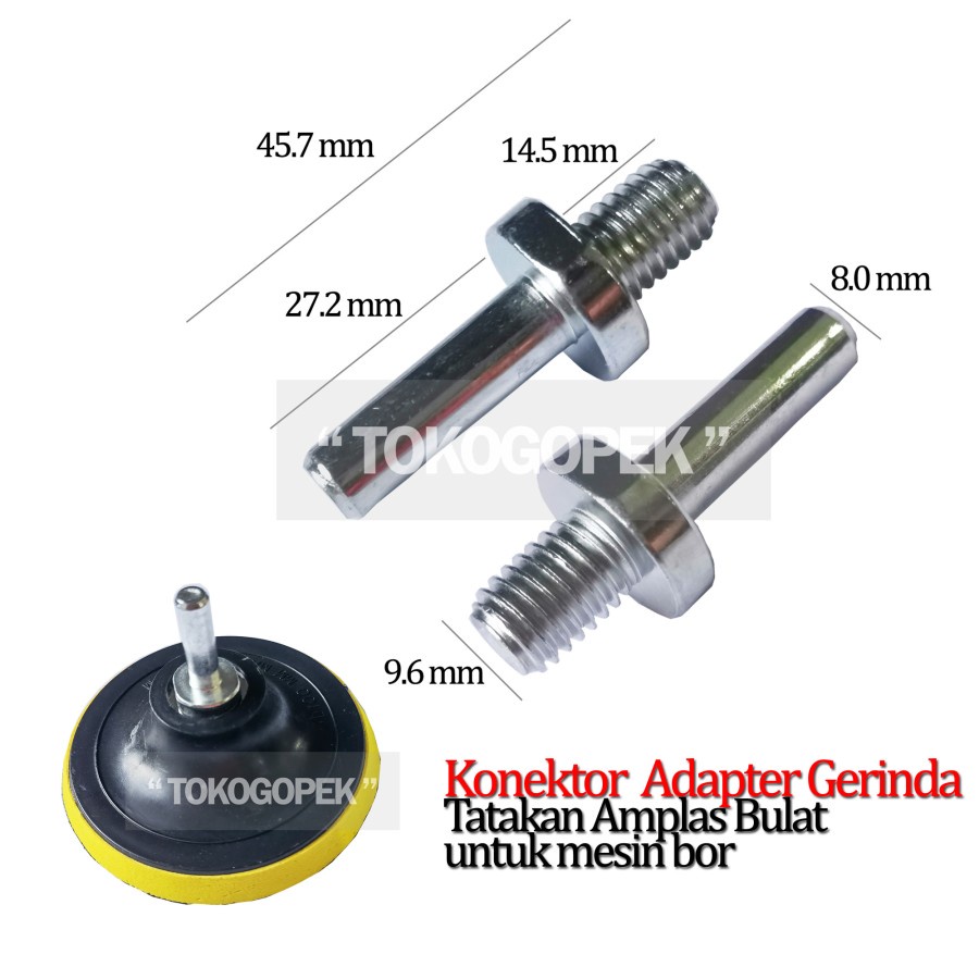 PAKET 15PCS - TATAKAN AMPLAS 4&quot; + AMPLAS VELCRO 4&quot; + BAUT KONEKTOR M10