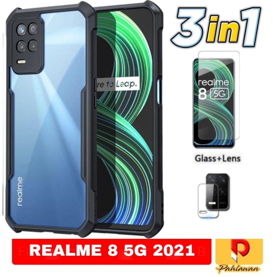 Case Realme 8 5G 2021 Shocprof Tpu Tranparan+Tg Bening+Tg Camera