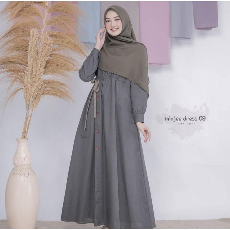 Minjee Dress/ M-L-XL/Gamis Wanita/Gamis Remaja/Gamis Pesta/Gamis Terlaris/Baju Muslimah/Pakaian Wanita/