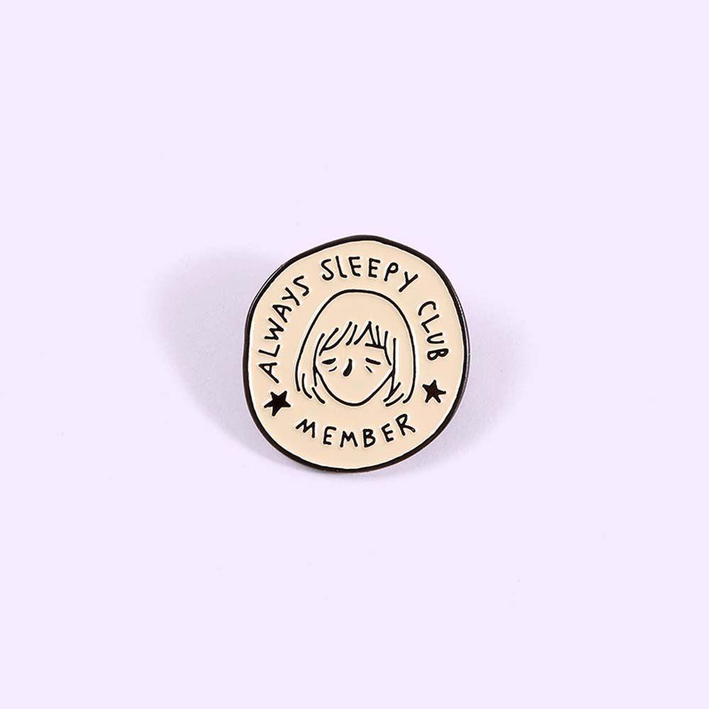 Mxbeauty Lucu Bros Hadiah Untuk Wanita Pria Fashion Kerah Bros Selalu Tidur Club Travel Commemorative Lapel Pin Enamel Pin