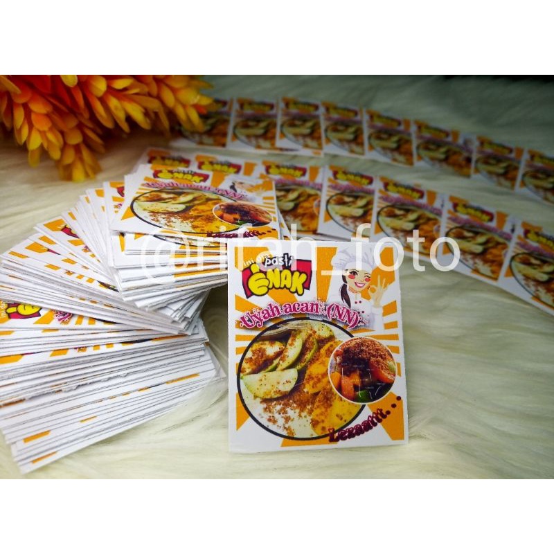 

stiker logo makanan bisa req isi 105lembar +desain