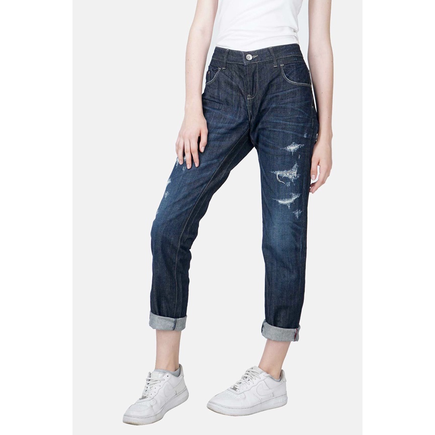 Logo Jeans Celana Jeans Wanita Boyfriend 75 Series Medium Blue 43F75L3ML