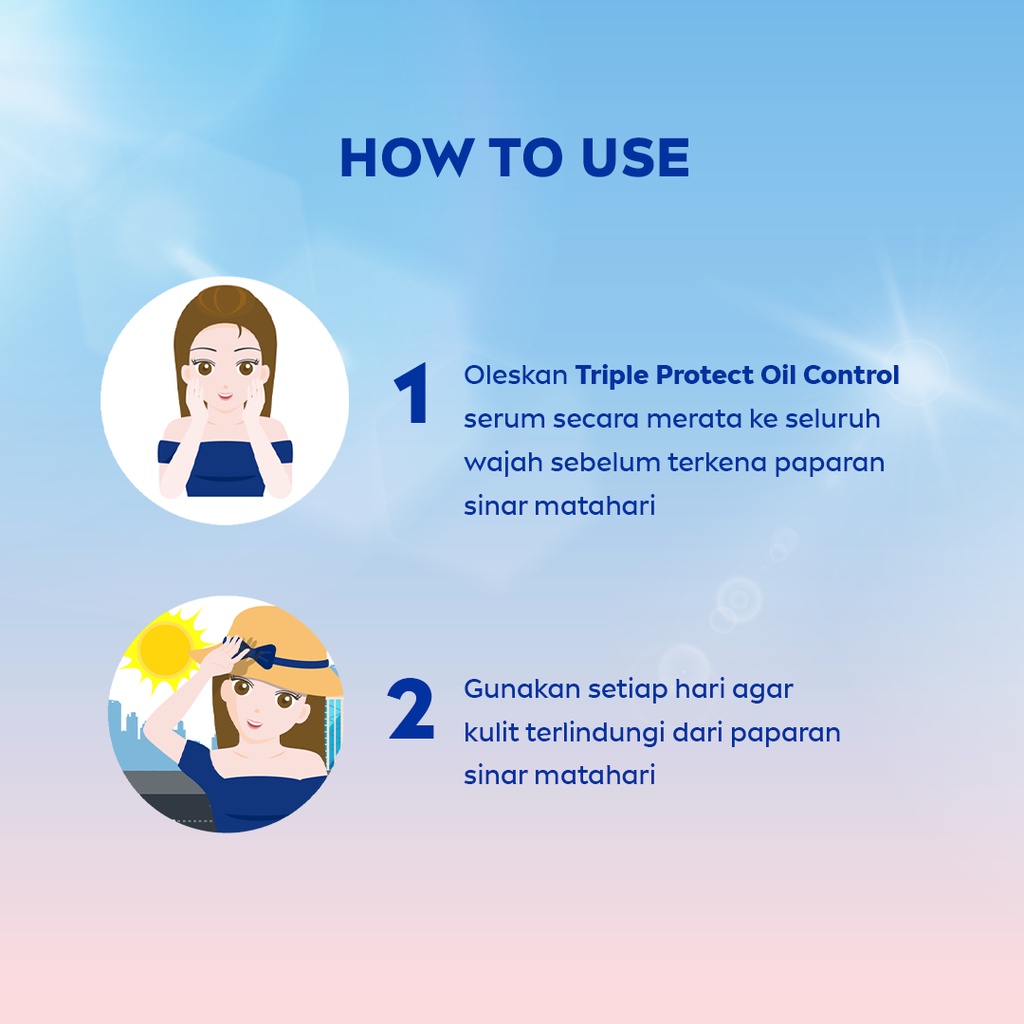 NIVEA SUN Face Serum Triple Protect Acne Oil Control SPF50+ PA+++ 40ml Twinpack