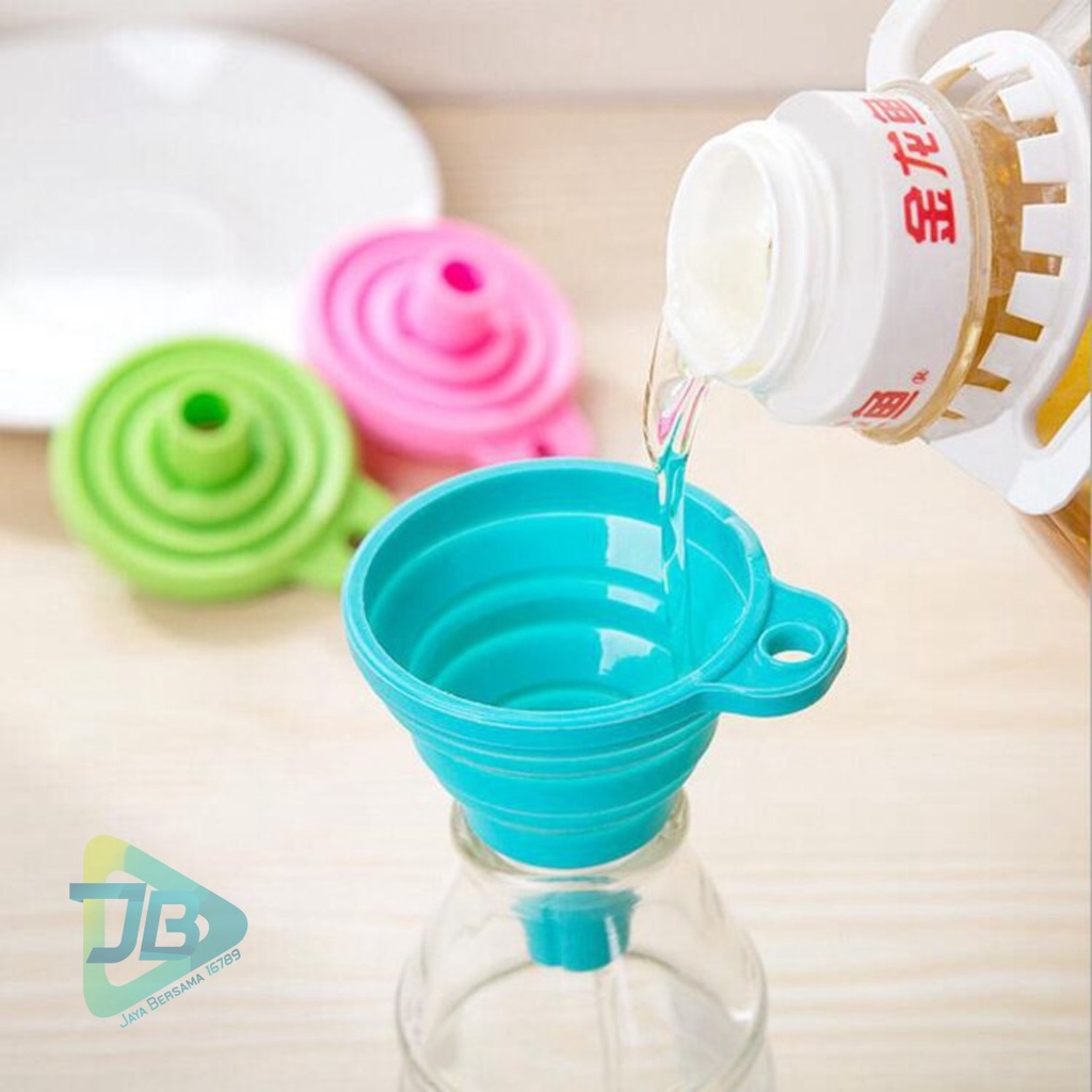 RT75 Corong Silikon Lipat untuk refill sabun minyak Sirup Portable Silicone Folding Funnel JB5463