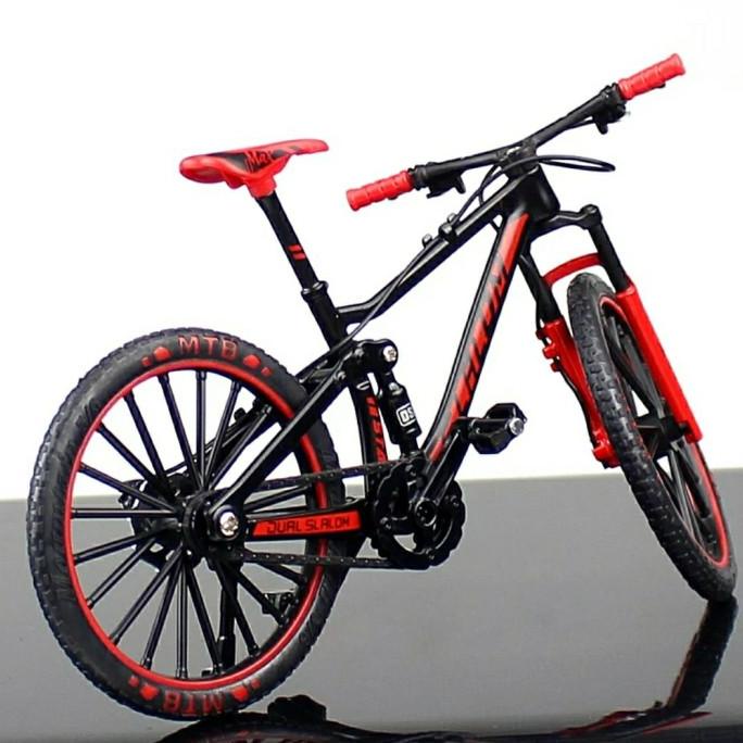 Diecast Miniatur Sepeda Gunung MTB Mini Finger Sepeda Skala 1:10