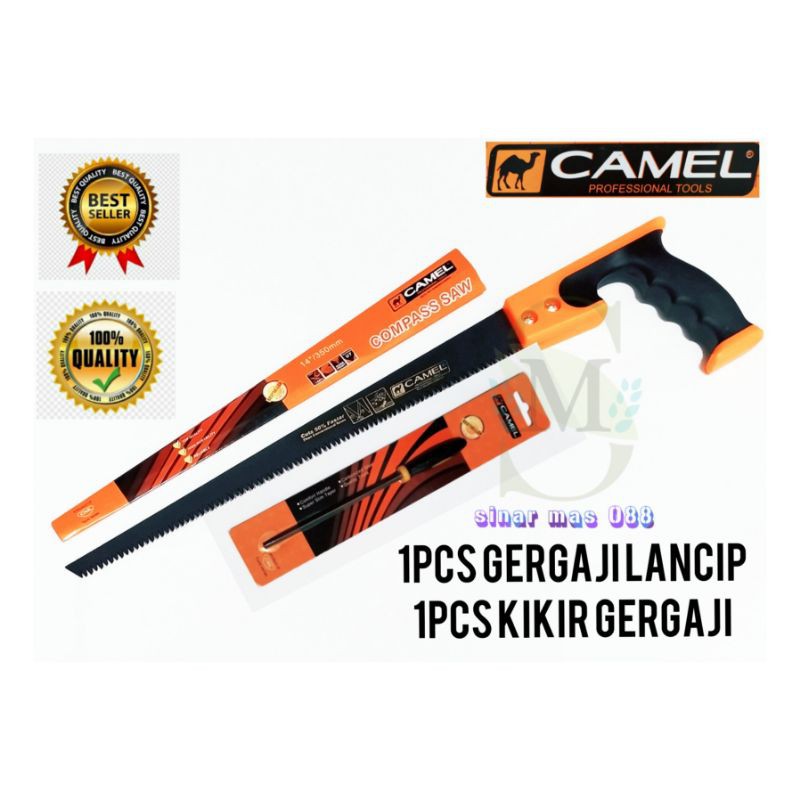 CAMEL-LAFUMA GERGAJI KAYU LANCIP + 1PCS KIKIR GERGAJI / GERGAJI KAYU MURAH / GERGAJI CAMEL BAGUS