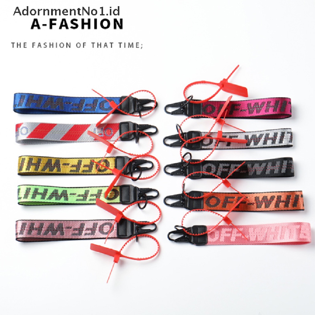 (AdornmentNo1) Off-white Tali Lanyard Gantungan Kunci Industrial 10.5 &quot;