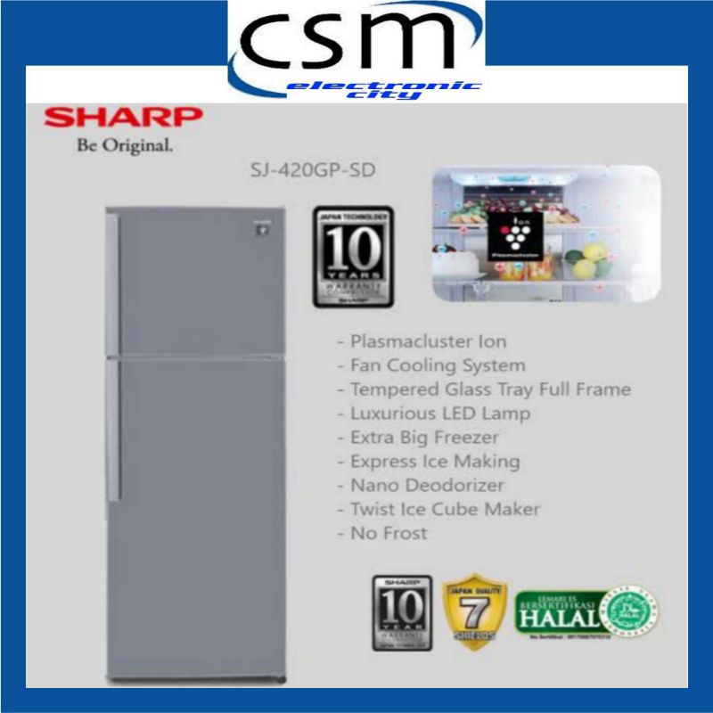 KULKAS SHARP SJ 420 GPSD LEMARI ES 2 PINTU SJ420GPSD SJ 420GPSD PLASMA