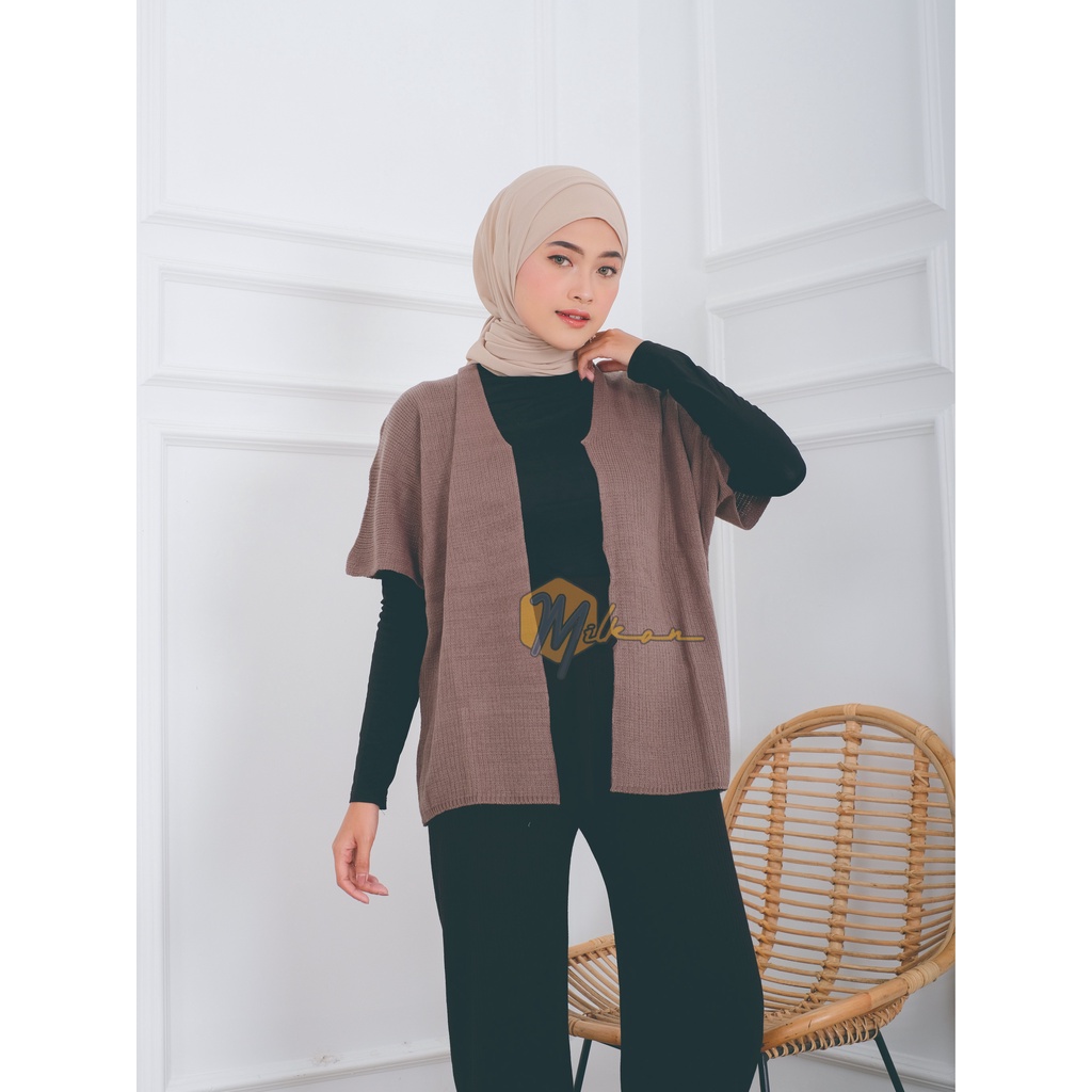 Atasan Wanita Cardigan Rajut Tebal Yukata Batwing Outer