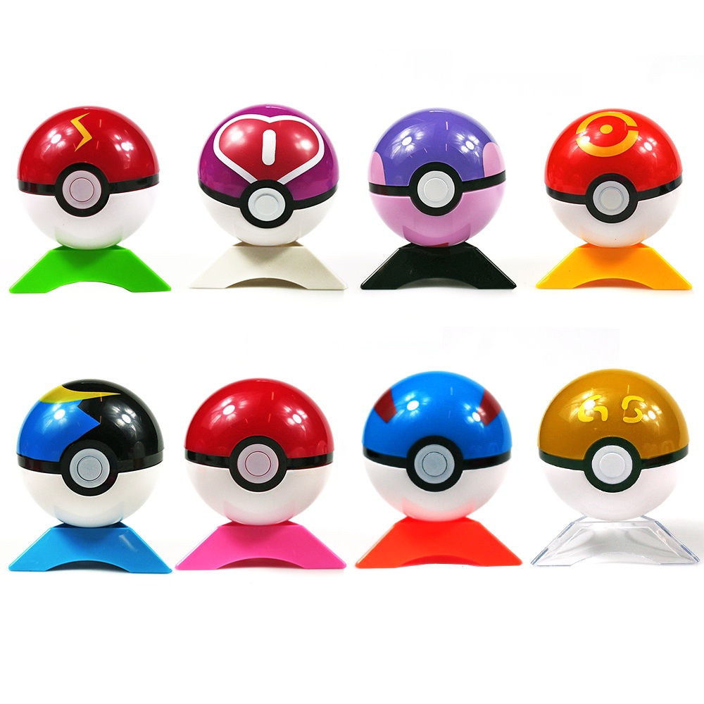 8pcs / Set Action Figure Pokemon Pokeball Monster Bahan PVC Dengan Kotak Original Untuk Hadiah Ulang Tahun Anak