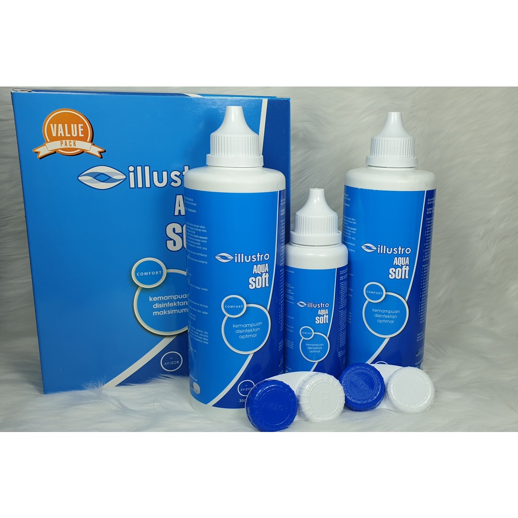 Cairan Pembersih softlens Aquasoft 350ml / Aqua soft Illustro