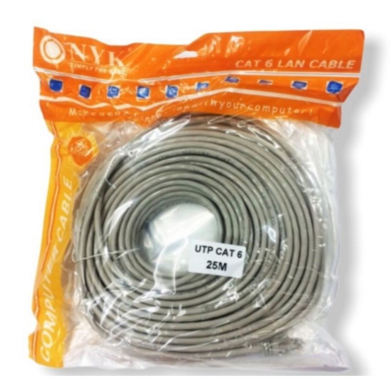 KABEL LAN NYK  25M CAT6 RG 45 kabel jaringan siap pake