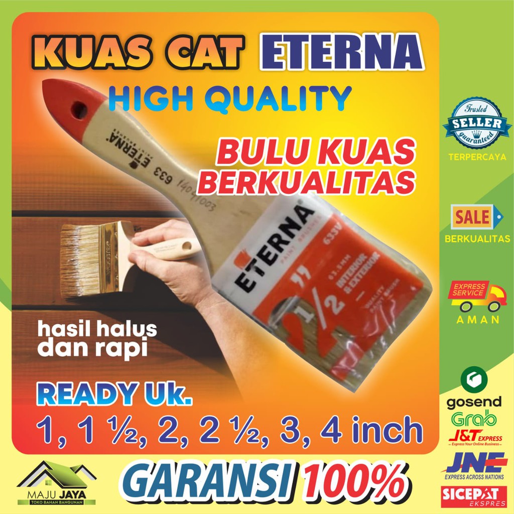 

KUAS CAT ETERNA 633 1 INCH KUAS GAGANG KAYU TEBAL KOAS CAT PAINT BRUSH KUAS CAT 1" KUAS ETERNA ASLI