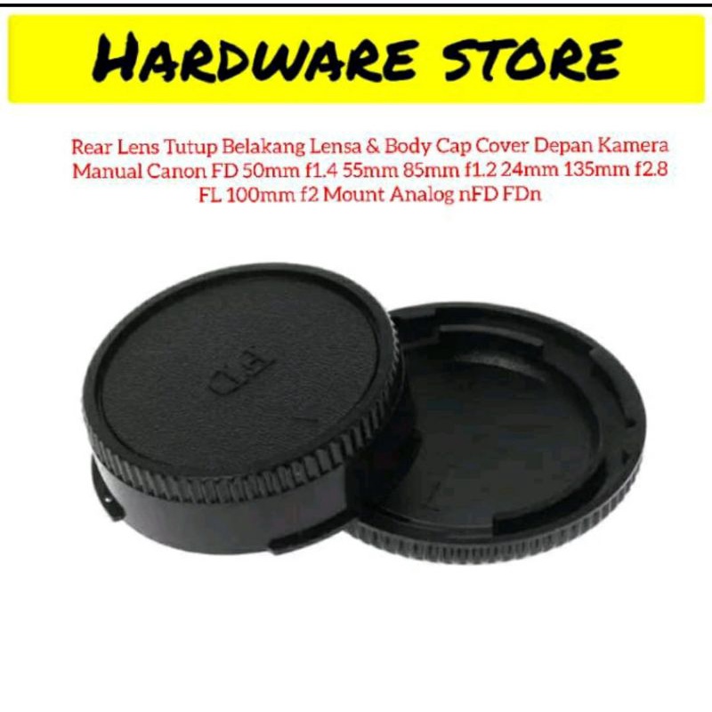 Rear Lens Tutup Belakang Lensa & Body Cap Cover Depan Kamera Manual Canon FD 50mm f1.4 55mm 85mm f1.