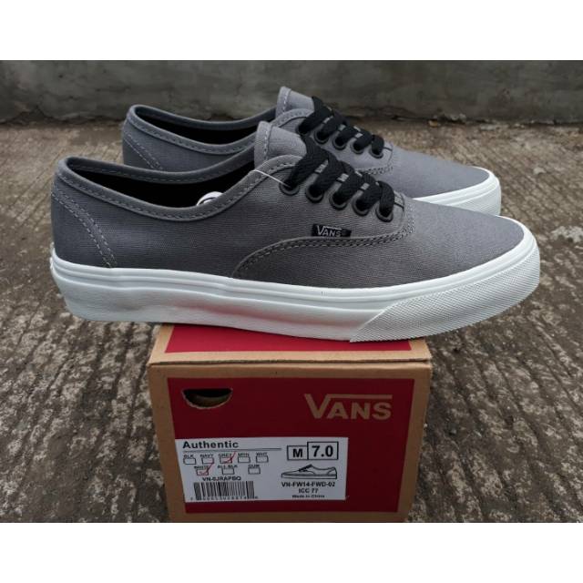 READY STOCK  PREMIUM BNIB  MADE IN CHINA  WAFFLE ICC VANS AUTHENTIC GREY/WHITE SIZE : 39/40/41/42/43