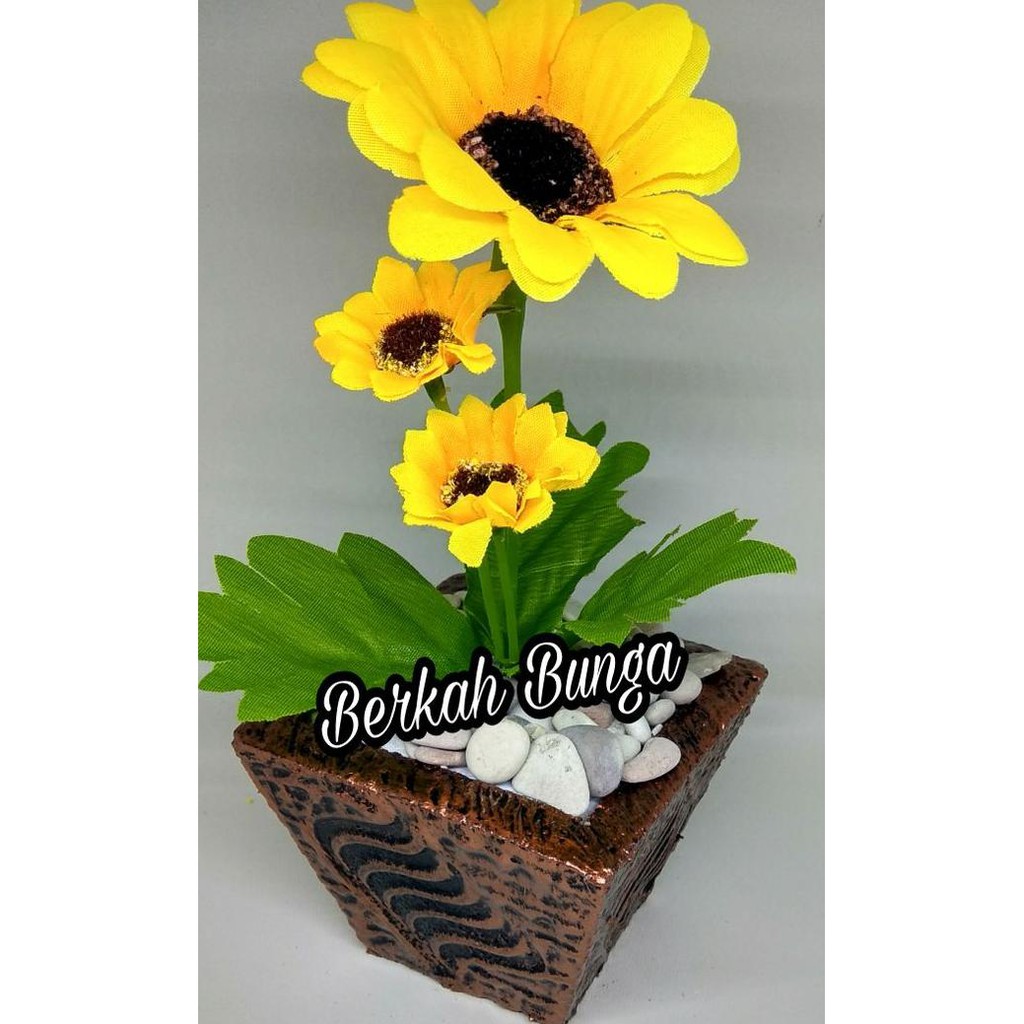 ➼ Bunga Artificial/Bunga Mawar Plastik/Bunga Hiasan Meja/Bunga Plastik - Kuning ♥