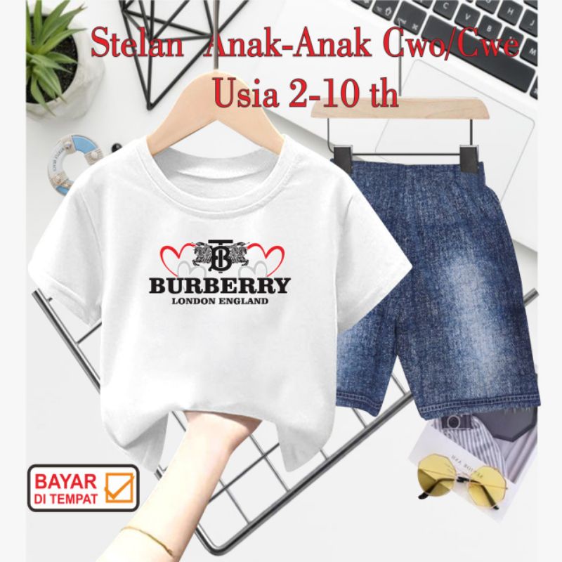 ((IB))SETELAN ANAK2 UNISEX SEMI JEANS/BUR83RRY DIGITAL SABLON