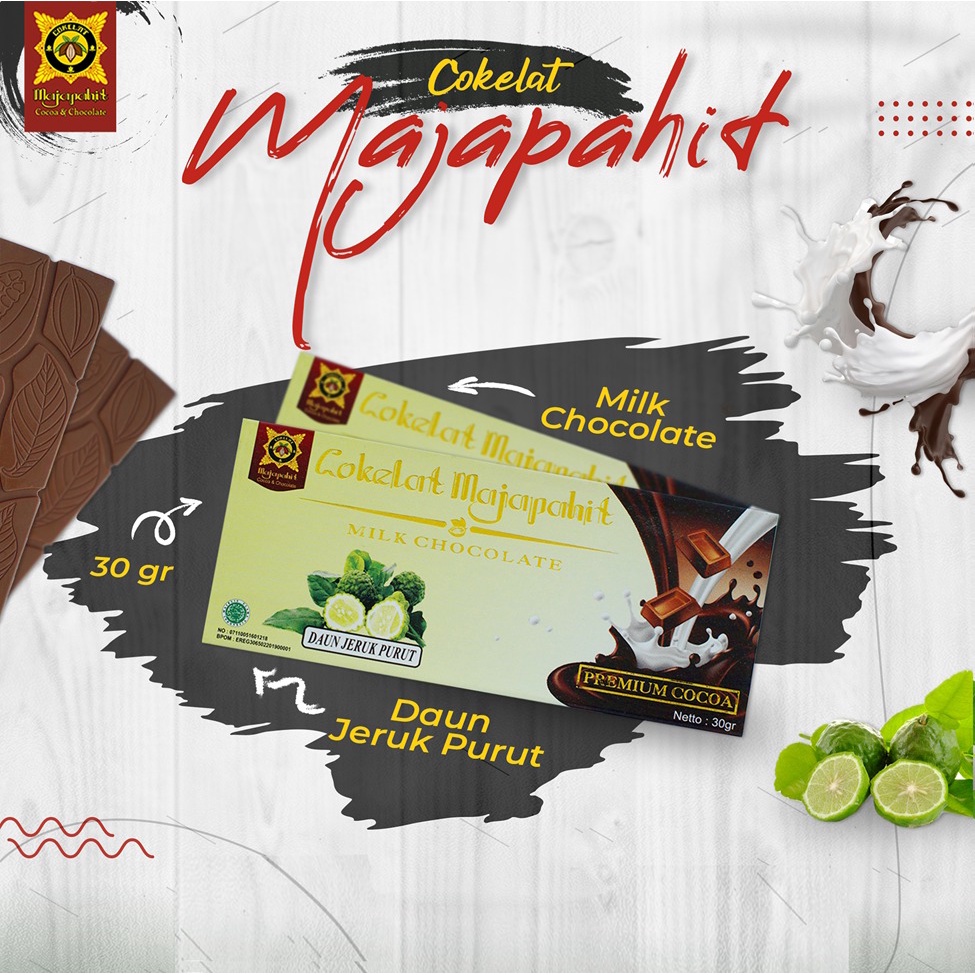 

Coklat Batang 30 gr Varian Jeruk Purut/Cokelat Majapahit/Coklat Sehat Tanpa Bahan Pengawet