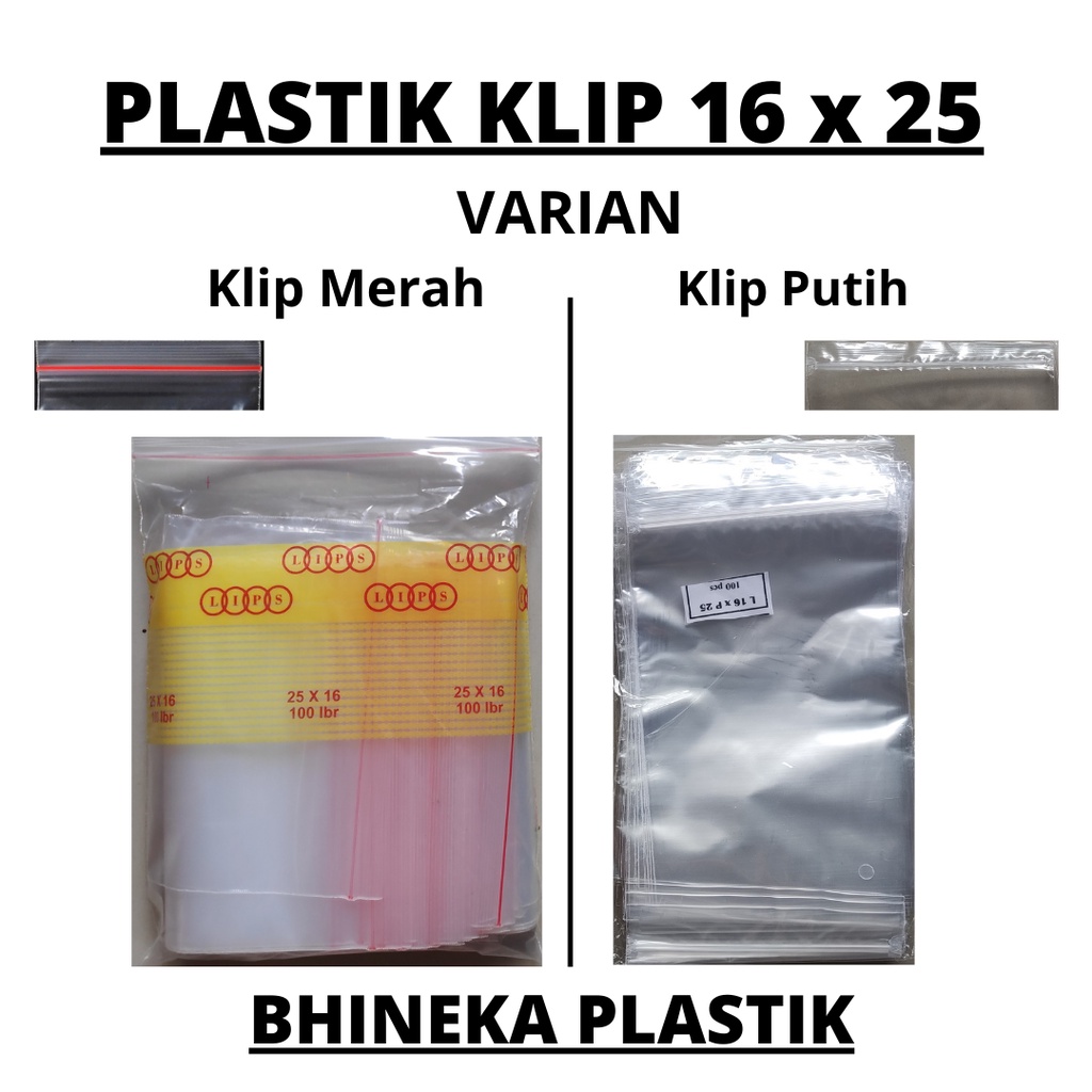 Plastik Klip Uk 16x25, Plastik Zipper lock