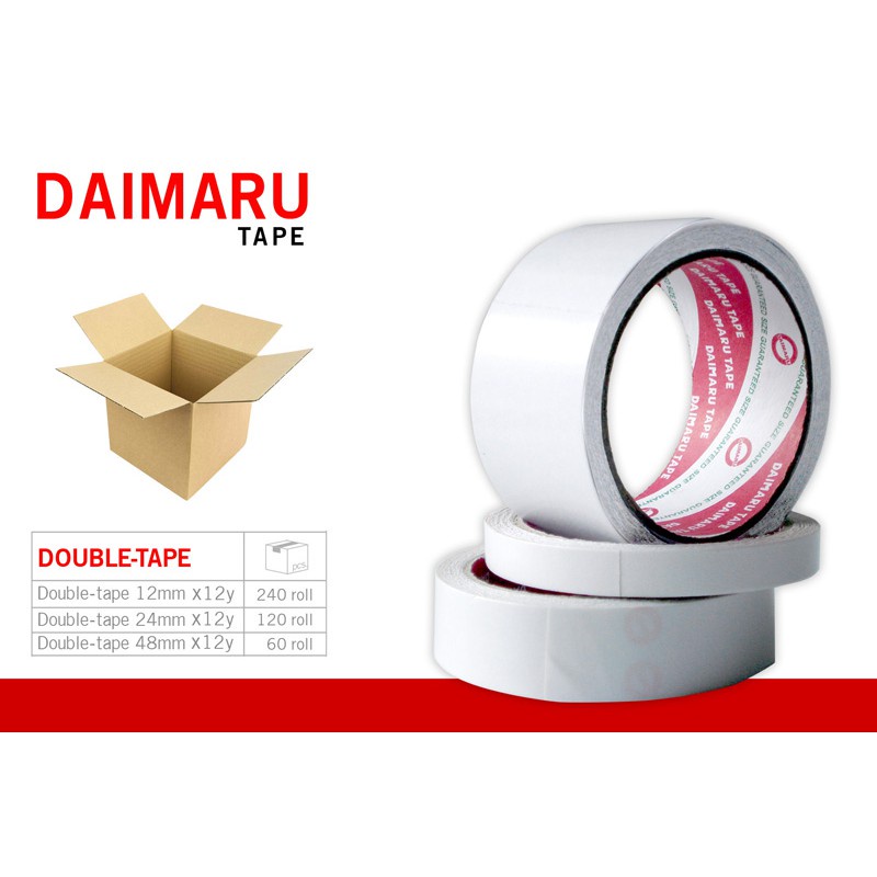 

Double Tape Daimaru - Lakban Isolasi Bolak-Balik 0.5, 1, dan 2 inchi