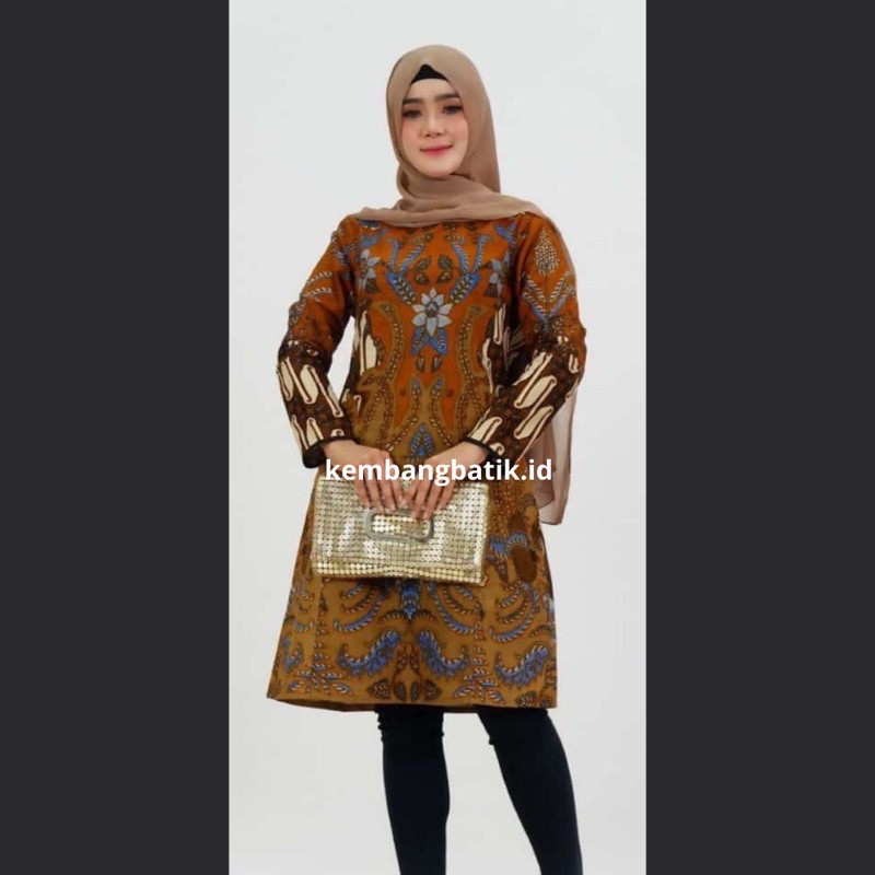 Baju Atasan Wanita Fashion Muslim Tunik Batik Modern