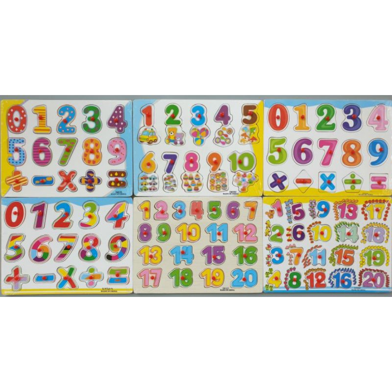 PUZZLE KAYU/PUZZLE KNOB KAYU-Angka KNOB