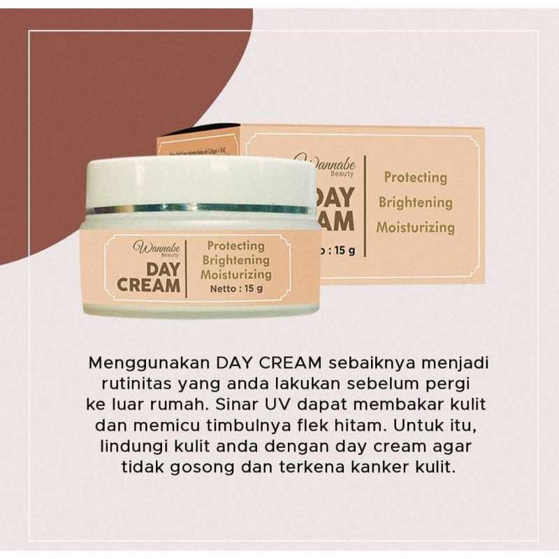 Day Cream Wannabe Beaty||krim pagi||krim siang||protecting Brightening Mousturizing