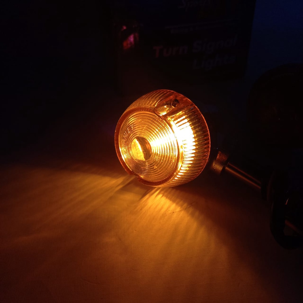 Lampu Sein riting GT Mini LED Double Kaca Full Besi Chrome Mata Kucing Set 2pcs Kanan Kiri Sportsday