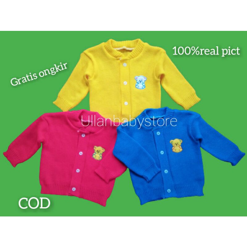 sweater jaket rajut bayi 0-6 bulan / jaket rajut bayi terbaru