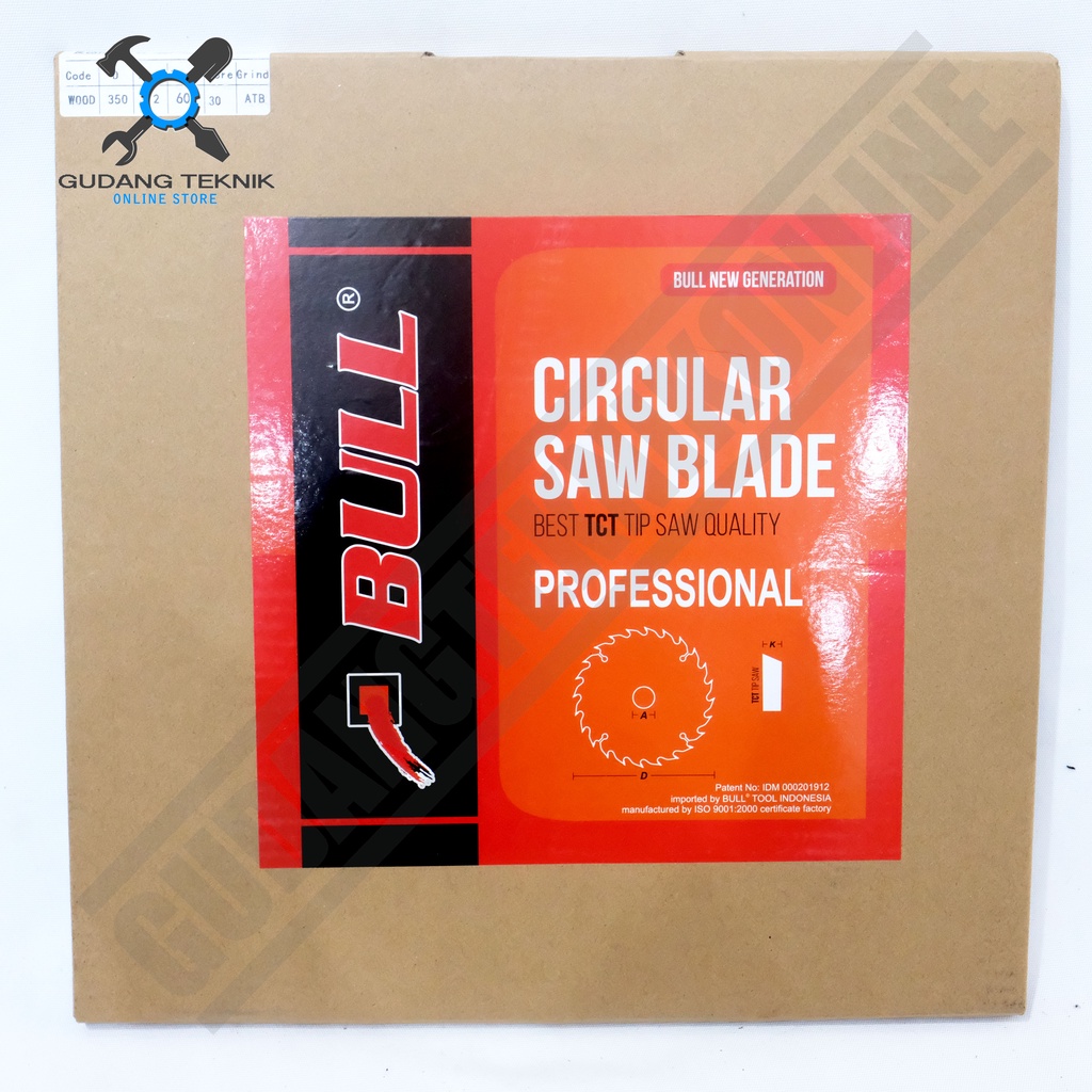 Mata Pisau KAYU Circular Saw BULL 14&quot; 60T SUPERTHIN / Mata Gergaji Circle 14 Inch 60T Circular Saw Blade BULL