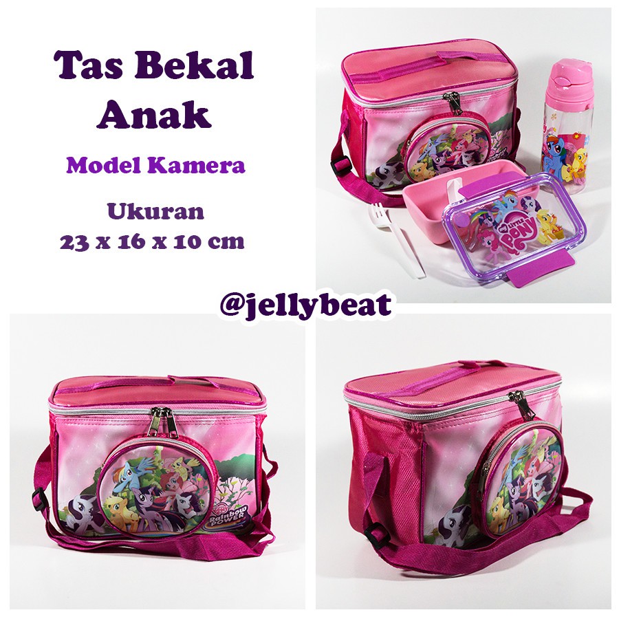 Tas Bekal Serbaguna Selempang Model Kamera My Little Pony / Thomas / Mickey Mouse