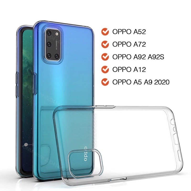 OPPO F9 A92 A72 A52 A31 F15 A91 RENO 3 RENO 3 PRO Sotfcase Bening Clear Case Silikon Transparan 2MM