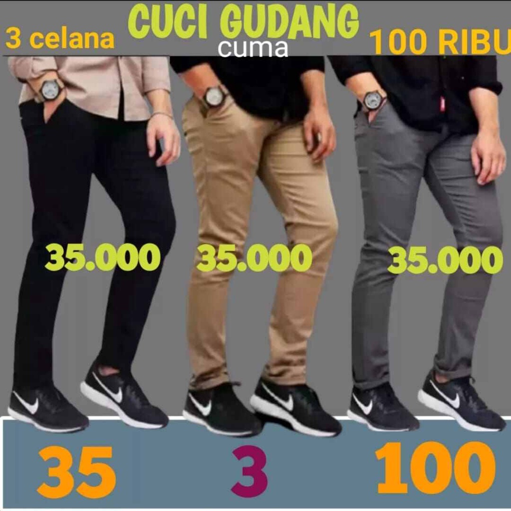 PROMO 100 RIBU DAPAT 3 PCS SIZE JUMBO 27-38 CELANA PANJANG KATUN CHINO CHINO / CELANA CHINO COWOK PANJANG PRIA PINGGANG KARET / CELANA PANJANG PRIA DEWASA / CELANA PRIA TERBARU 2022 KEKINIAN VIRAL / CELANA LELAKI CELANA KANTORAN KATUN CHINO seze 27-38 COD