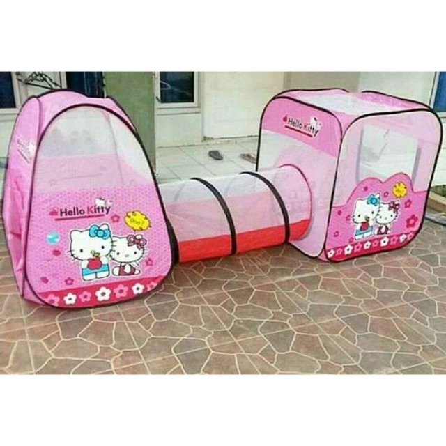 Tenda Terowongan kolam tempat mandi bola hello kitty mainan hellokitty PINK anak perempuan cewek 3