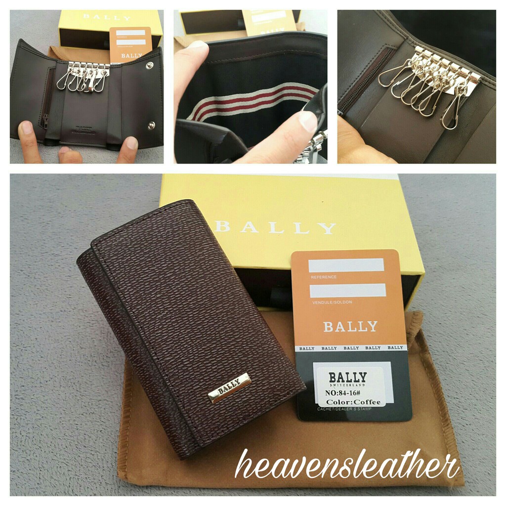 DOMPET KULIT IMPORT GANTUNGAN KUNCI TEMPAT STNK BALLY COKLAT KODE 84-16