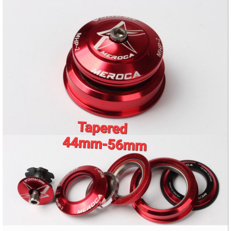 Meroca Headset Bearing Sepeda Tapered 44mm - 56mm Headset Sepeda Taper Merah