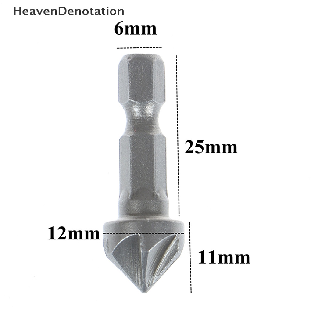 6 Flute Countersink Drill Bit Chamfer Cutting Handle Hexagon Untuk Pengerjaan Kayu