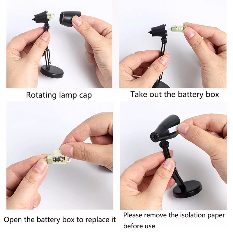 [Clip-on Mini Collapsible LED Cute Desk Lamp] [ Battery Powered Energy Saving Eye-caring Table Lamps] [Portable Office &amp; Household Reading Light]
