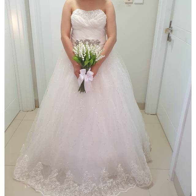 jual  gaun baju pengantin bekas preloved second murah DS 006