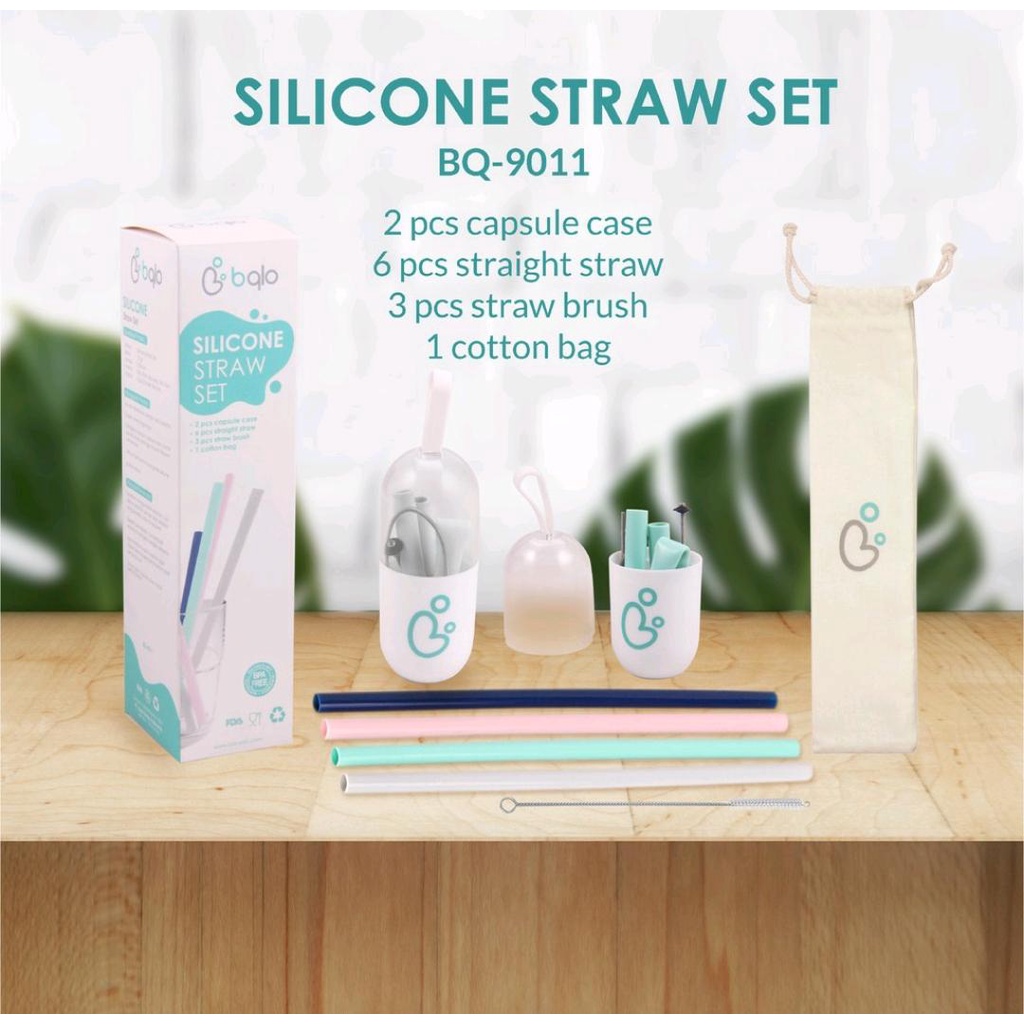 BABYQLO SILICONE STRAW SET BQ-9011