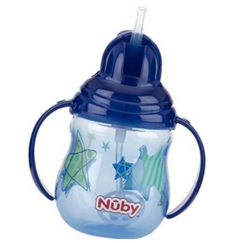 Nuby Flip It Twin Handle Straw Cup 270 ml/Botol Minum Anak Bayi