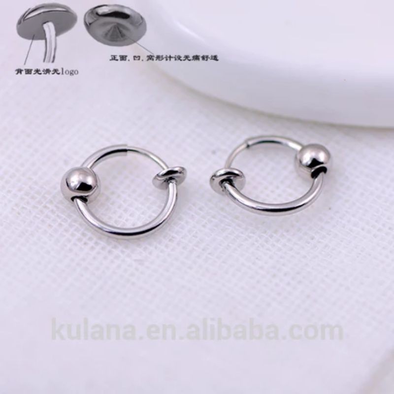 Anting Jepit hoop model bandul (tidak di lubangi )