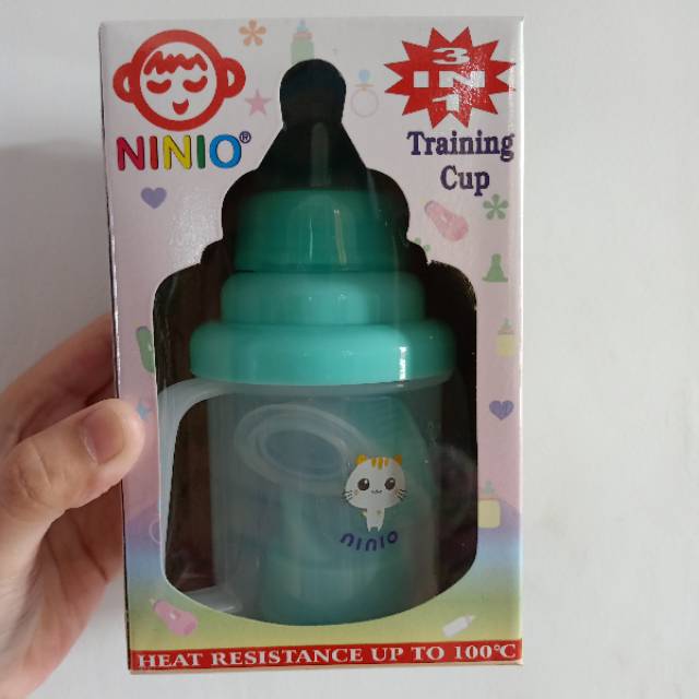 Baby training 3 in 1 cup ninio botol spout dot sedotan bayi pink dan biru