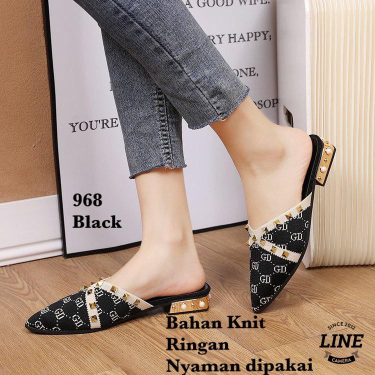 SANDAL WANITA SLIP ON FASHION KOREA SHOES 968