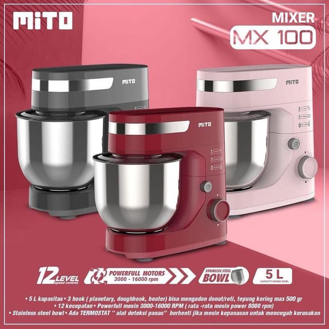 Kualitas Terbaik] Mixer Roti Mito Mx100 5 Liter - Standing Mixer Jumbo Mito Mx 100