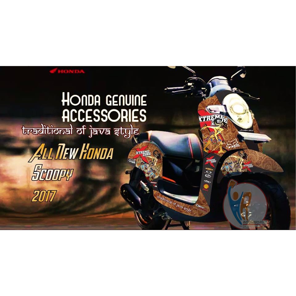 Original Decal Striping Motor Honda Scoopy All Series Motif Wayang