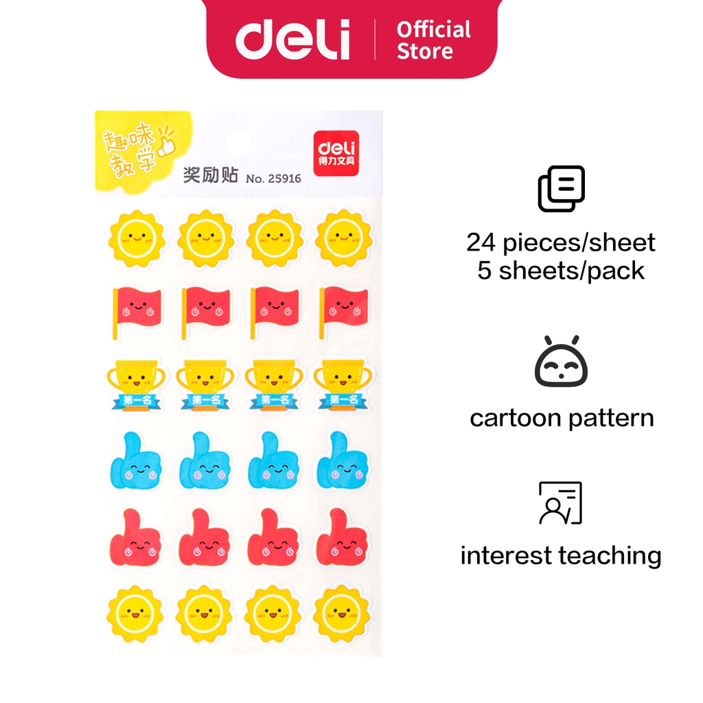 Deli Reward Sticker / Stiker Penghargaan Bergambar Untuk Siswa Sekolah 25916 25917 25918-Thumb
