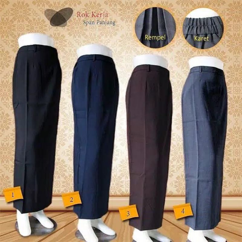 Rok bahan rok dasar rok kerja rok ezraz/rok span ezraz/rok lipit belakang/rok kantor