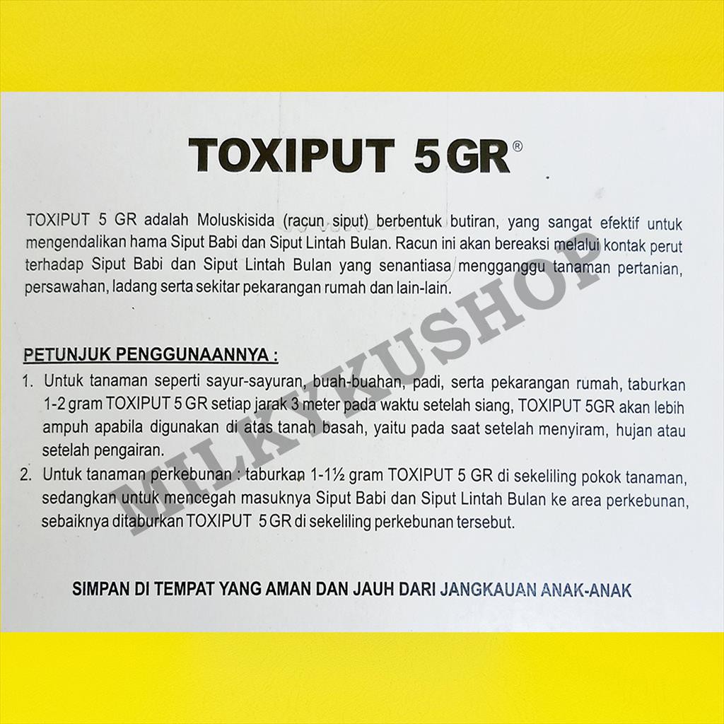 TOXIPUT 5 GR 250 GRAM RACUN  SIPUT MOLUSKISIDA