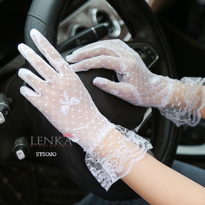 [PREMIUM] SARUNG TANGAN RENDA LACE PUTIH AKSESORIS PENGANTIN WANITA STS020